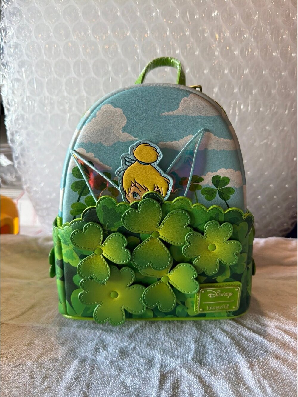 Loungefly Disney Peter Pan Tinker Bell Clover Backpack NWT